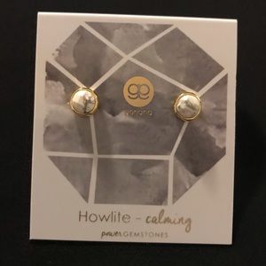 Gorjana Howlite Power Gemstone Stud Earrings. NWT
